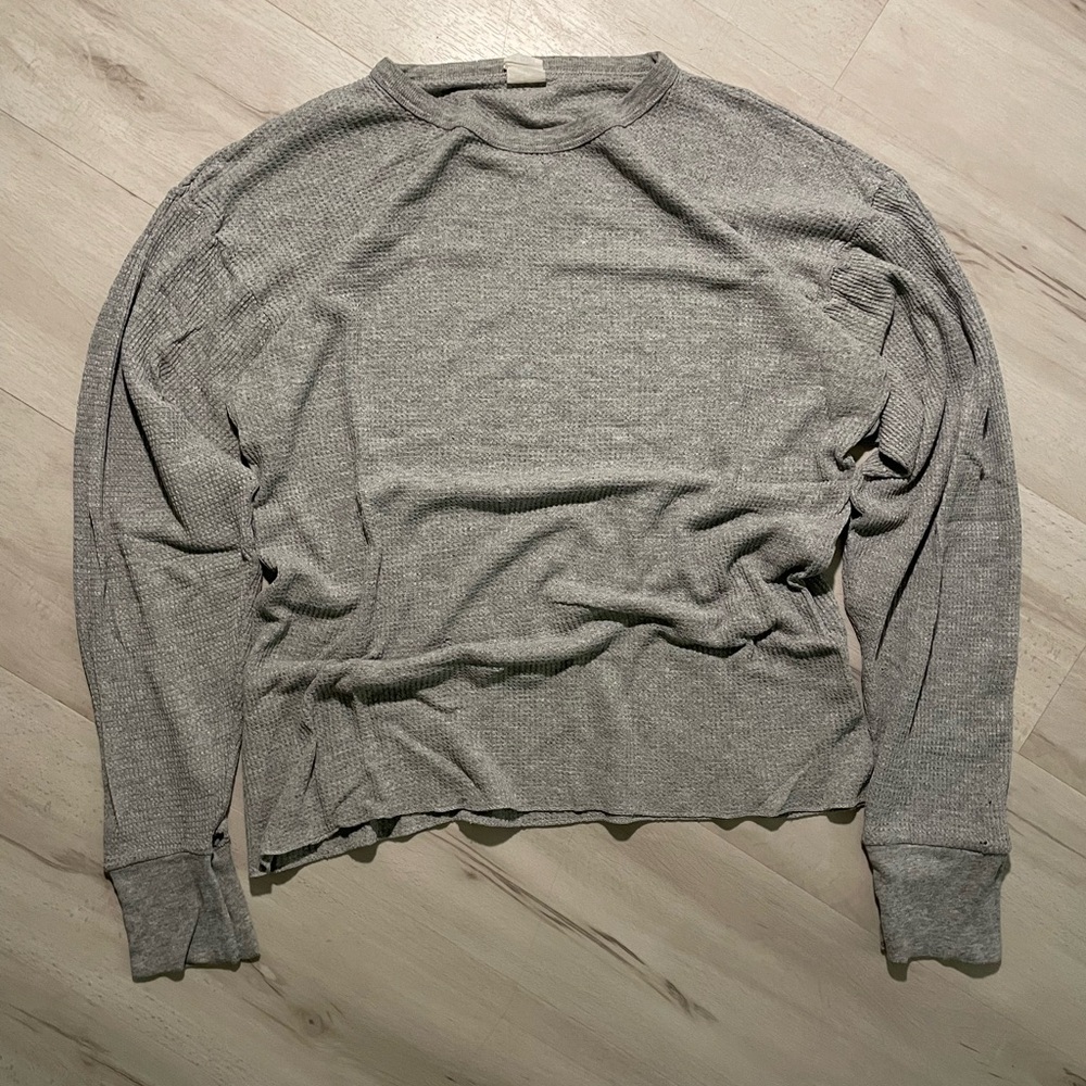 Vintage Gray Thermal Longsleeve Tee